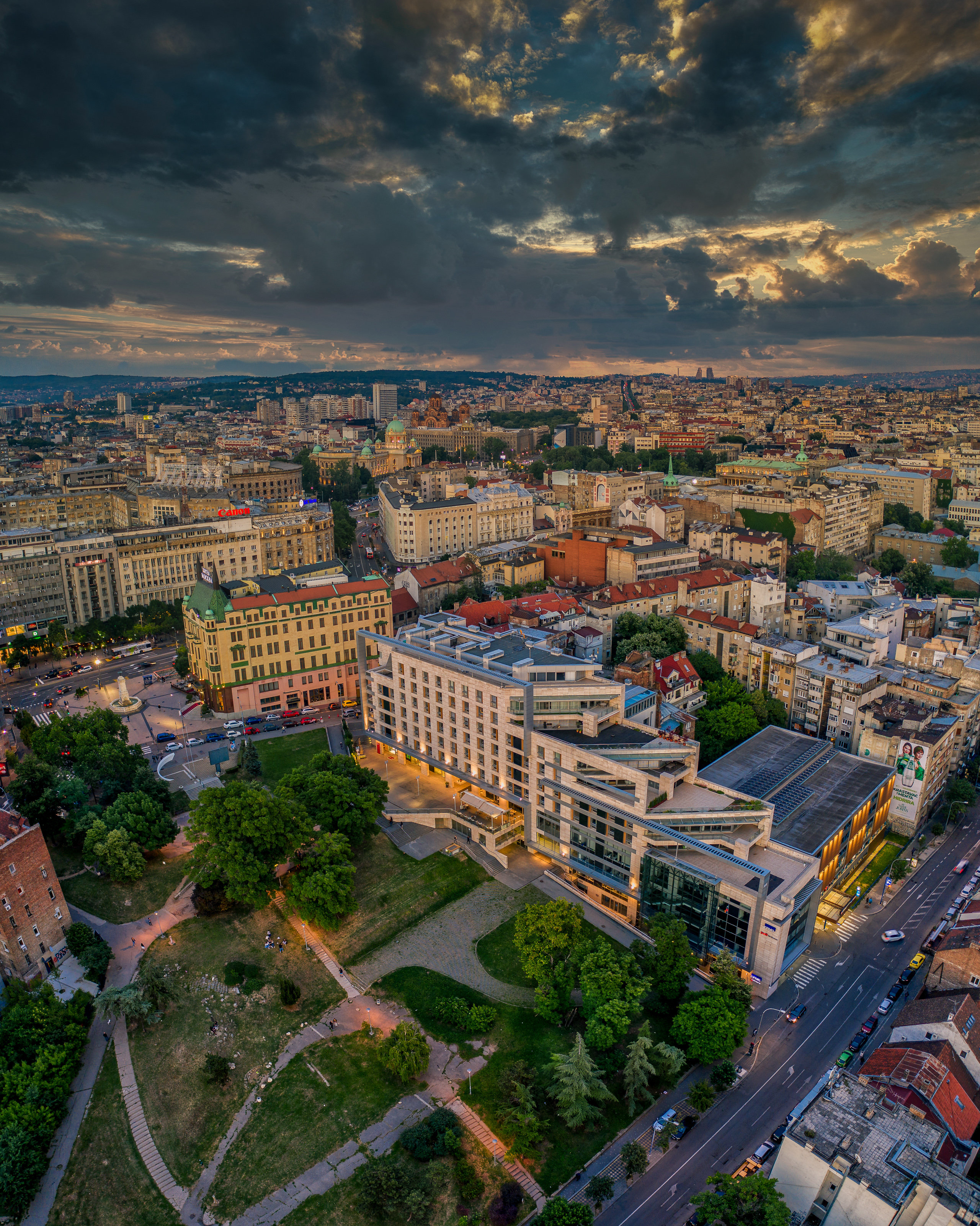 Panorama Terazija u sumrak